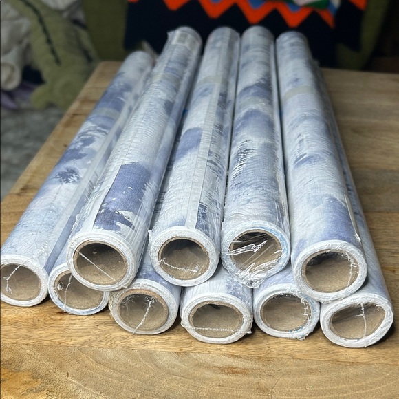 Blue and White abstract Wallpaper Rolls lot of 10 - Picture 2 of 9